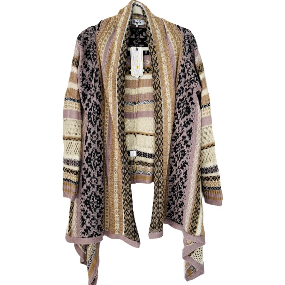 New Military Hippie Drape Cardigan Sweater Size S